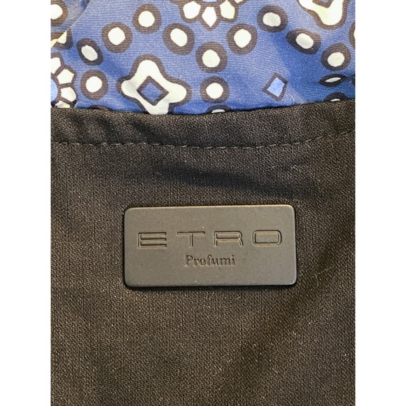 Etro Profumi Womens Backpack Tote Blue Geometric Floral Italy Limited Edition